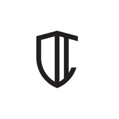 Initial letters shield shape logo