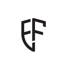 Initial letters shield shape logo