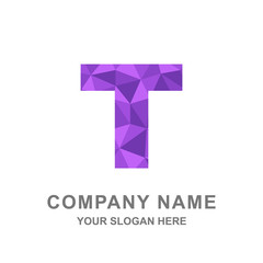 Letter T Polygonal Style Alphabet Initial Logo Vector Illustration