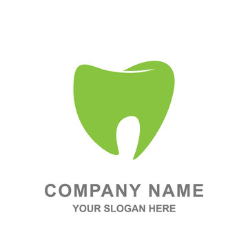 Green Tooth Dentistry Dental Care Logo Vector Illustration 