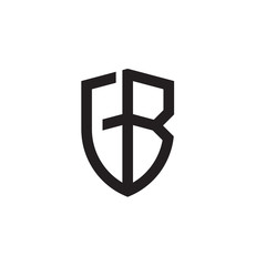 Initial letters shield shape logo