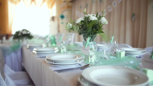 decorated table for a wedding dinner