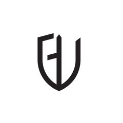 Initial letters shield shape logo