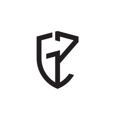 Initial letters shield shape logo