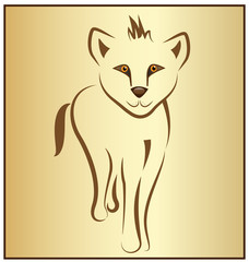 Baby lion line art vector symbol