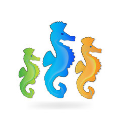 Horse-fish community group vector icon