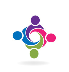 Teamwork nano working people icon vector