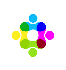 Teamwork nano working people icon vector