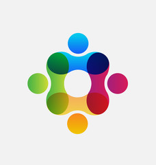 Teamwork nano working people icon vector