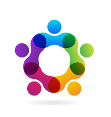 Teamwork nano working people icon vector