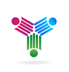 Abstract teamwork collaboration people icon