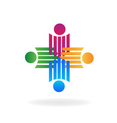 Abstract teamwork collaboration people icon - 188038557