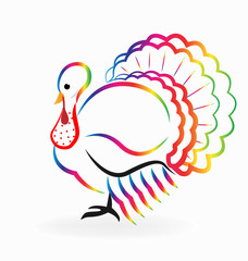 Turkey rainbow animal vector