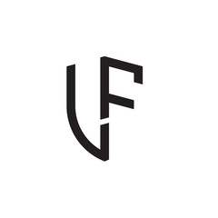 Initial letters line shield shape logo