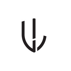 Initial letters line shield shape logo