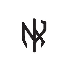 Obraz premium Initial letters line shield shape logo