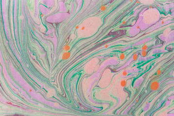 Ink handdrawn marble texture. Ebru handmade wave background. Kraft paper surface. Unique art illustration. Liquid marbling texture.