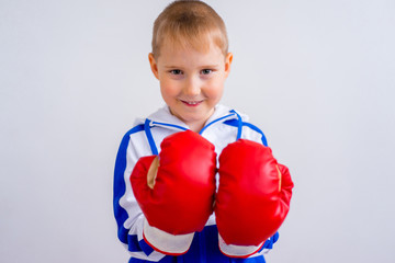 Little boy boxing