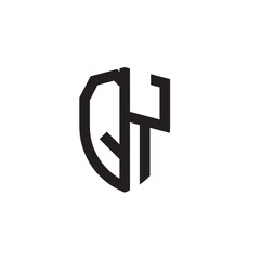 Initial letters line shield shape logo