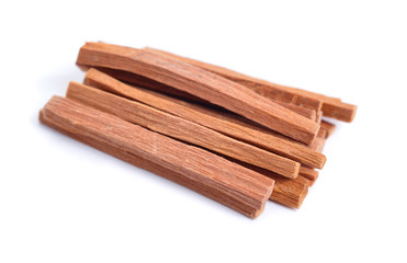 Chandan or sandalwood sticks isolated