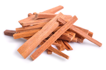 Chandan or sandalwood sticks isolated