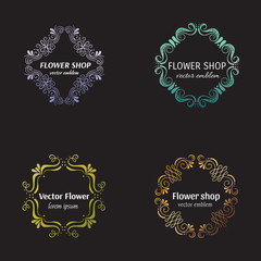 Flower shop logo design template