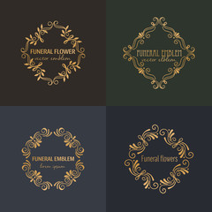 Gold decorative frame for funeral service