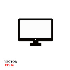 Computer monitor icon. Flat PC symbol