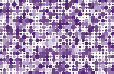 Dotted background with circles, dots, point different size, scale. Halftone pattern. Violet color Vector illustration  
