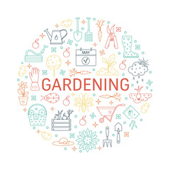 Vector gardening icons collections