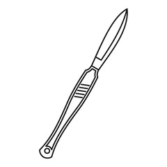 Medical scalpel icon, outline style