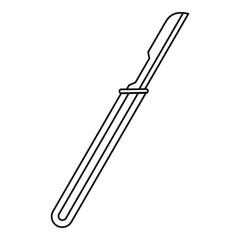 Disposable scalpel icon, outline style