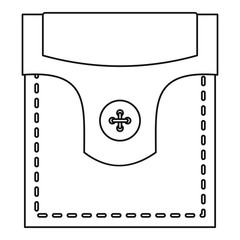 Pocket with valve and button icon, outline style