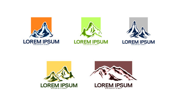 Collection of Abstract Mountain logo designs, Hiking logo designs