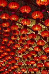 Naklejka premium background of chinese new year lanterns