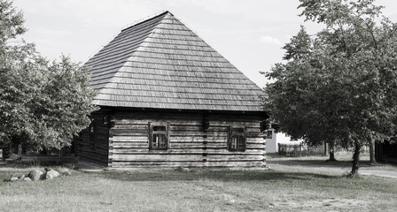 Fototapeta na wymiar Hisctoric log cabin