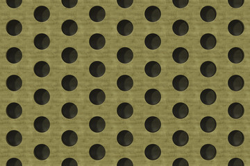 Plain yellow wooden surface with cylindrical holes