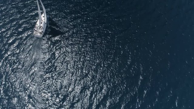 aerial view sailing yachts