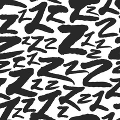 Vector Seamless Pattern with Calligraphy Letters Z