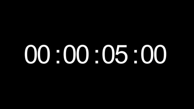 
Timecode. Digits on black background 
Real time 40 seconds 30 fps 