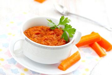 Homemade carrot puree