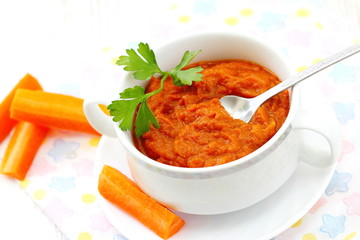 Homemade carrot puree
