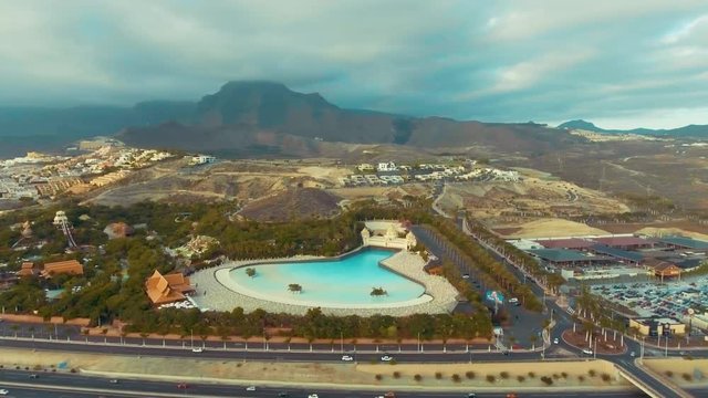 Costa Adeje panoramic aerial view, Tenerife