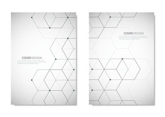 Abstract vector polygonal geometric shape with hexagon background.