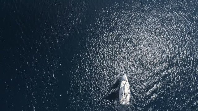 aerial view sailing yacht