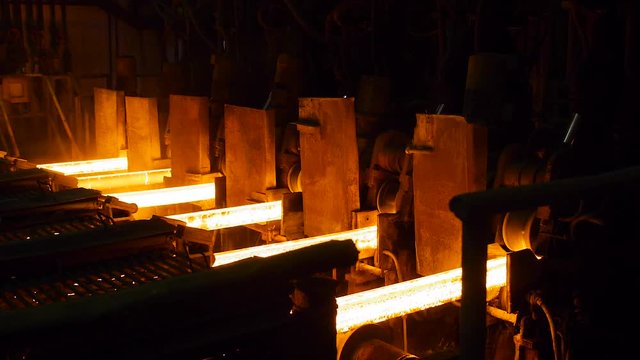 Continuous casting plant. Steel works.