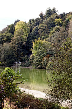 Swanbourne Lake in autumn, Arundel, West Sussex, England, UK.