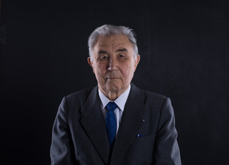 portrait of a pensioner, old man, close-up