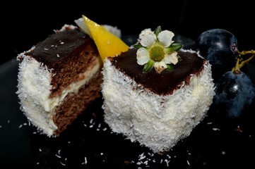 coconut cake and flower
