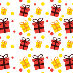 christmas seamless pattern with presents celebration